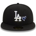 petten-plat-zwart-fitted-59fifty-heart-icon-van-los-angeles-dodgers-mlb-van-new-era