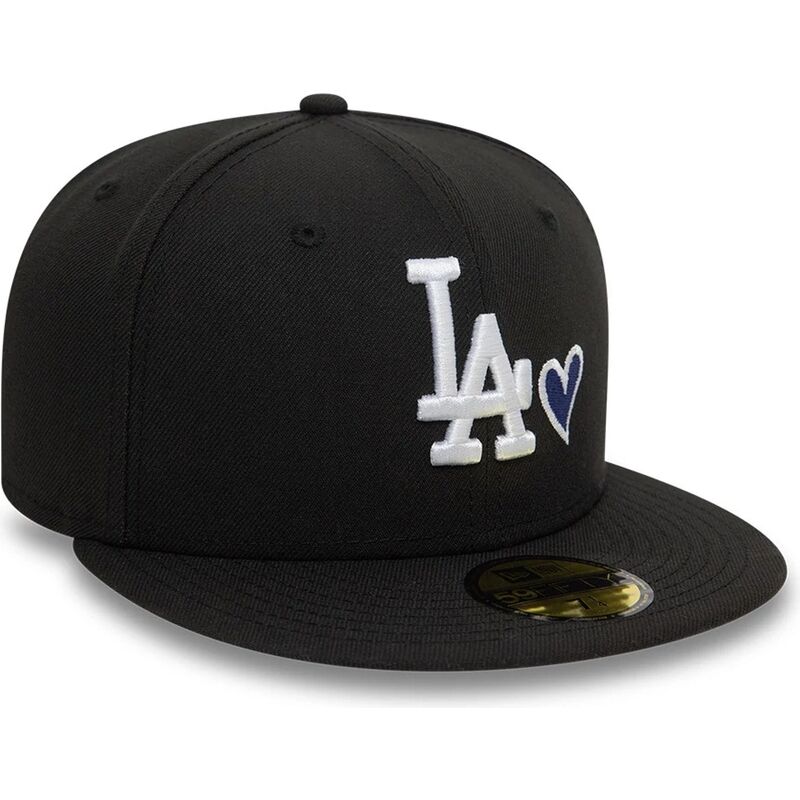 petten-plat-zwart-fitted-59fifty-heart-icon-van-los-angeles-dodgers-mlb-van-new-era