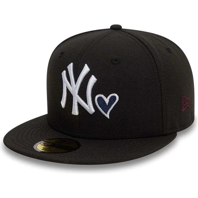 petten-plat-zwart-fitted-59fifty-heart-icon-van-new-york-yankees-mlb-van-new-era