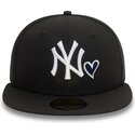 petten-plat-zwart-fitted-59fifty-heart-icon-van-new-york-yankees-mlb-van-new-era