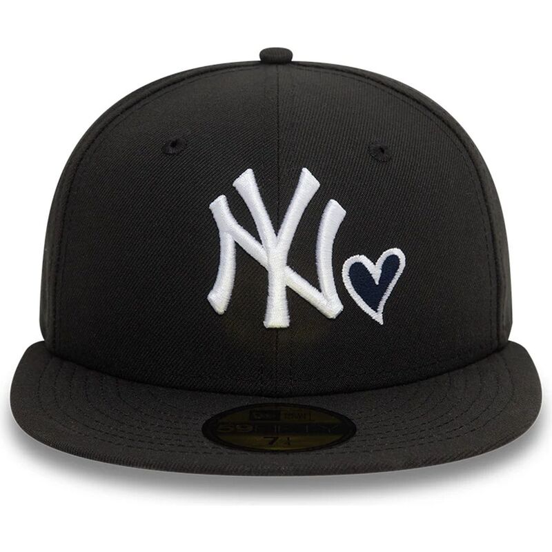 petten-plat-zwart-fitted-59fifty-heart-icon-van-new-york-yankees-mlb-van-new-era