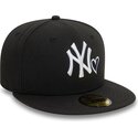 petten-plat-zwart-fitted-59fifty-heart-icon-van-new-york-yankees-mlb-van-new-era