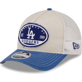 Petten gebogen meerkleurig snapback 9FORTY M-Crown A Frame Fray van Los Angeles Dodgers MLB van New Era