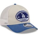 petten-gebogen-meerkleurig-snapback-9forty-m-crown-a-frame-fray-van-los-angeles-dodgers-mlb-van-new-era