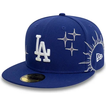 Petten plat blauw fitted 59FIFTY Zodiac van Los Angeles...
