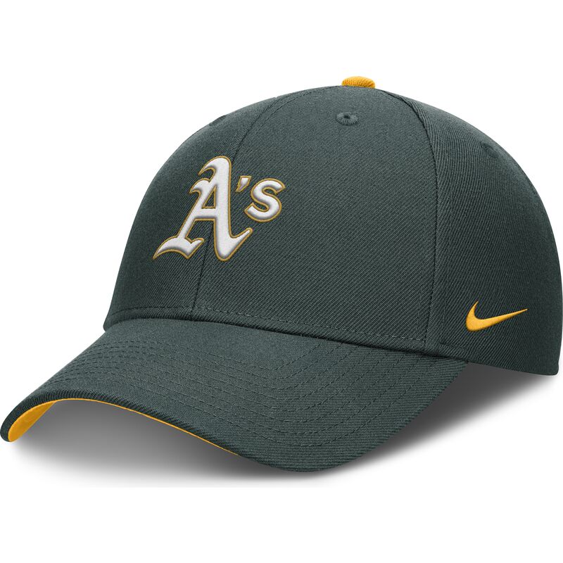 petten-gebogen-groen-verstelbaar-voor-kinderen-dri-fit-club-structured-van-oakland-athletics-mlb-van-nike