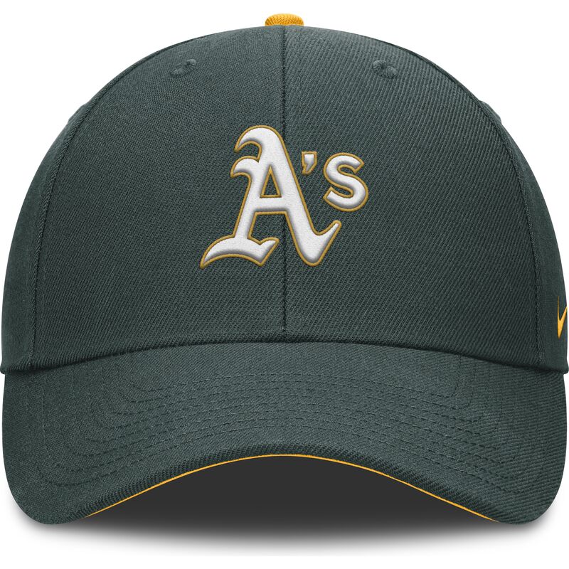 petten-gebogen-groen-verstelbaar-voor-kinderen-dri-fit-club-structured-van-oakland-athletics-mlb-van-nike