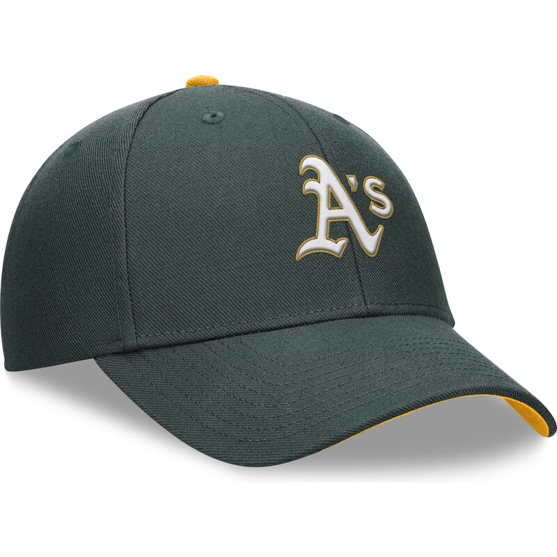 petten-gebogen-groen-verstelbaar-voor-kinderen-dri-fit-club-structured-van-oakland-athletics-mlb-van-nike