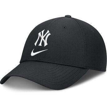 Petten gebogen zwart verstelbaar Primetime Club Structured UV Poly Ripstop van New York Yankees MLB van Nike