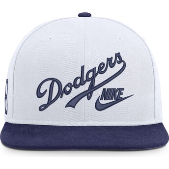 Petten plat wit snapback Cooperstown Dri-Fit Pro Structured Square Bill van Los Angeles Dodgers MLB van Nike