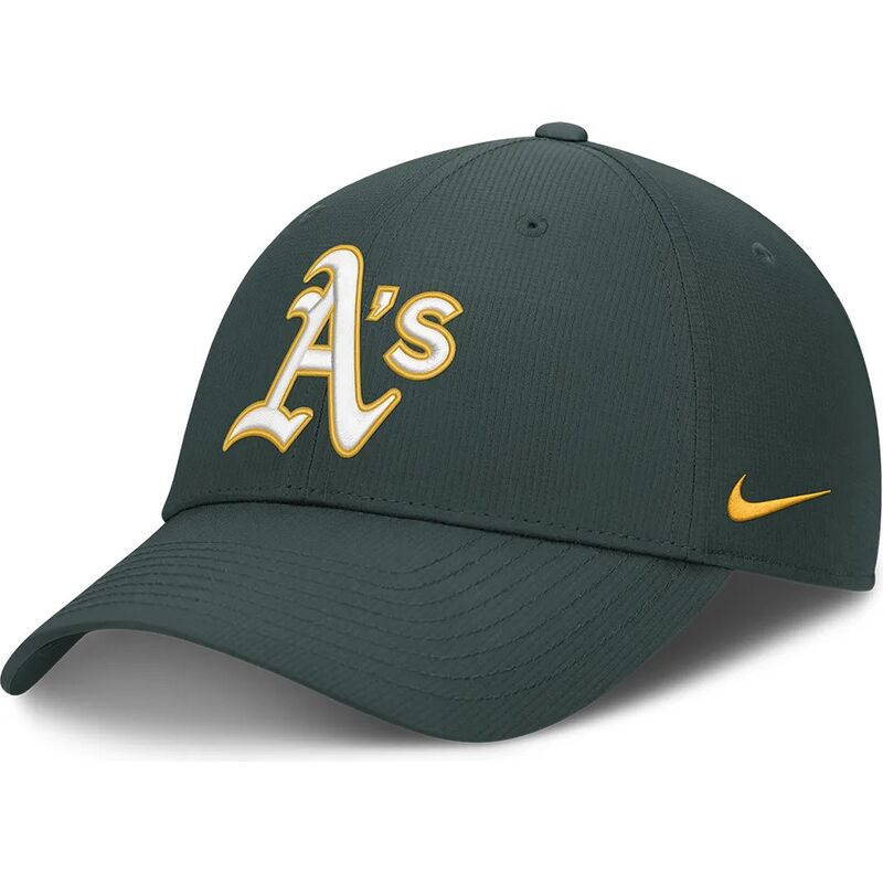 petten-gebogen-groen-verstelbaar-club-structured-uv-poly-ripstop-van-oakland-athletics-mlb-van-nike