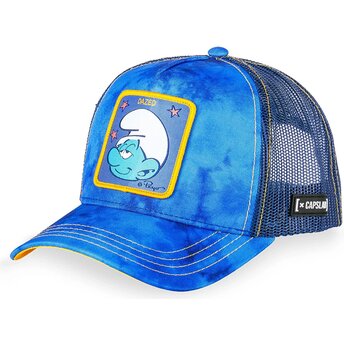 Petten gebogen blauw snapback Dazed SMU CHAM De Smurfen van Capslab
