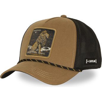 Petten gebogen bruin snapback Guardian BEA3 LIOB Leeuw Fabeldieren van Capslab