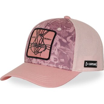 Petten gebogen roze snapback LOO13 PCBBUNB Bugs Bunny Looney Tunes van Capslab