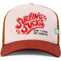 petten-gebogen-bruin-snapback-surfing-sucks-van-coastal