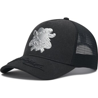 Petten gebogen zwart snapback Love Kills Slowly Washed van Ed Hardy
