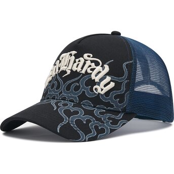 Petten gebogen zwart snapback Flaming van Ed Hardy