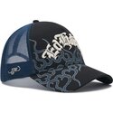 petten-gebogen-zwart-snapback-flaming-van-ed-hardy