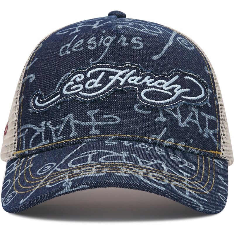 petten-gebogen-marineblauw-snapback-don-denim-van-ed-hardy