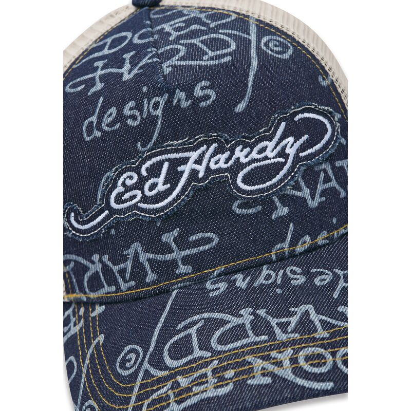 petten-gebogen-marineblauw-snapback-don-denim-van-ed-hardy