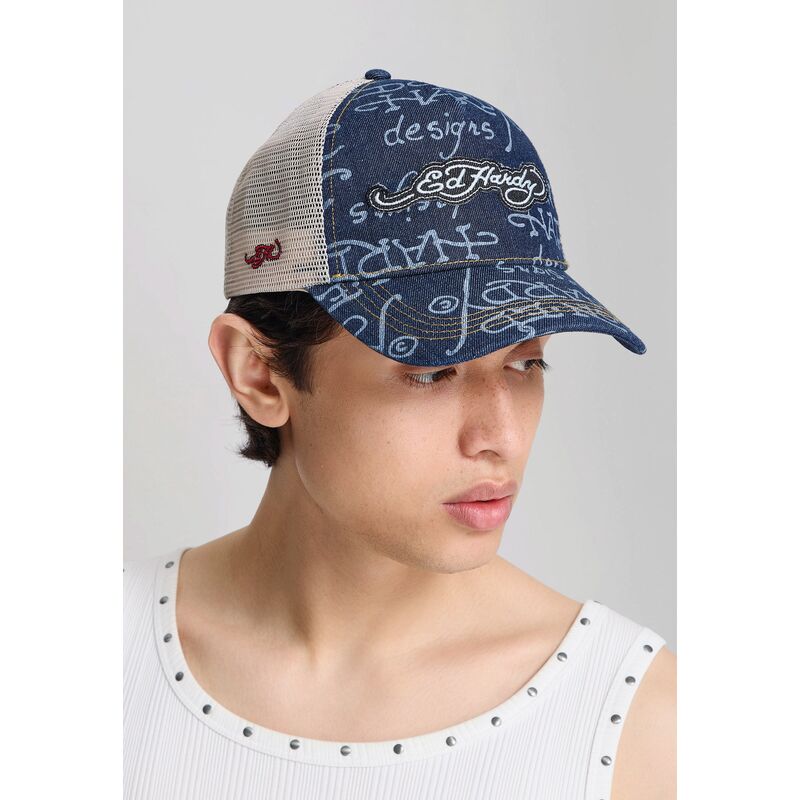 petten-gebogen-marineblauw-snapback-don-denim-van-ed-hardy