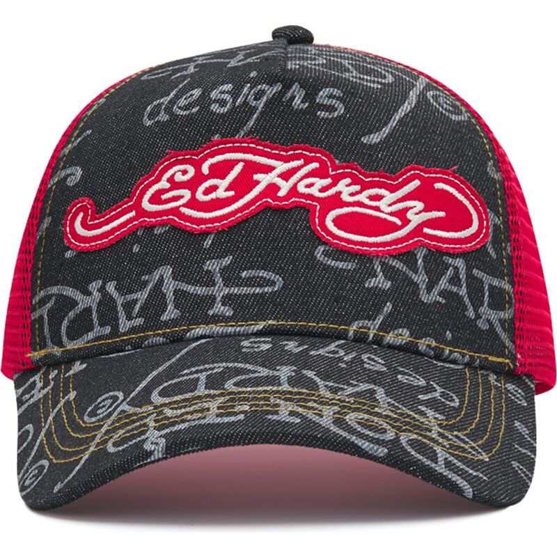 petten-gebogen-zwart-snapback-don-denim-van-ed-hardy