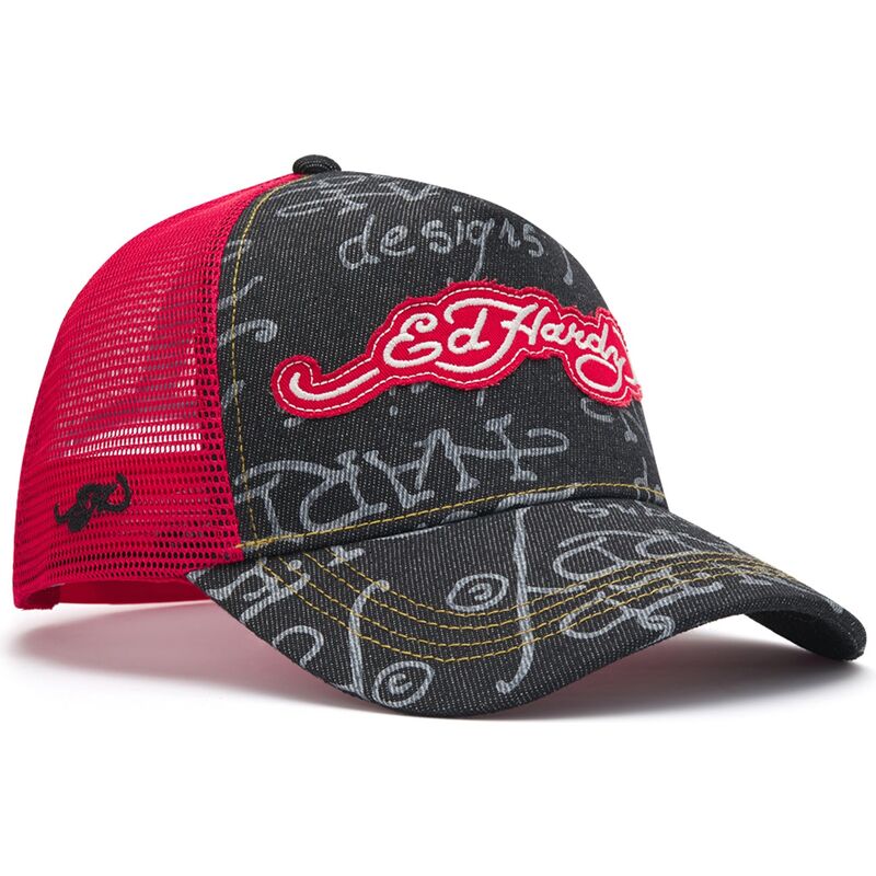 petten-gebogen-zwart-snapback-don-denim-van-ed-hardy