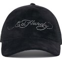 petten-gebogen-zwart-snapback-core-silver-diamante-velour-van-ed-hardy