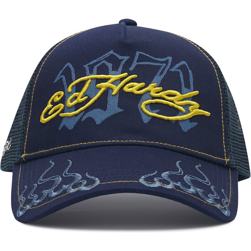 petten-gebogen-marineblauw-snapback-1971-van-ed-hardy