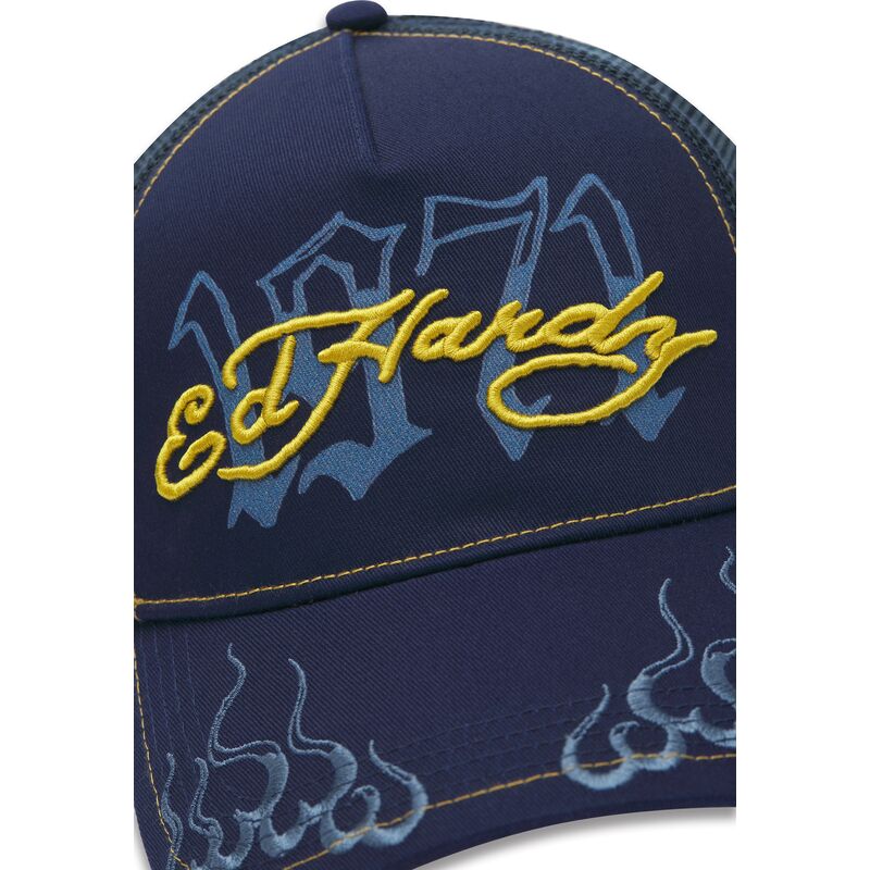 petten-gebogen-marineblauw-snapback-1971-van-ed-hardy