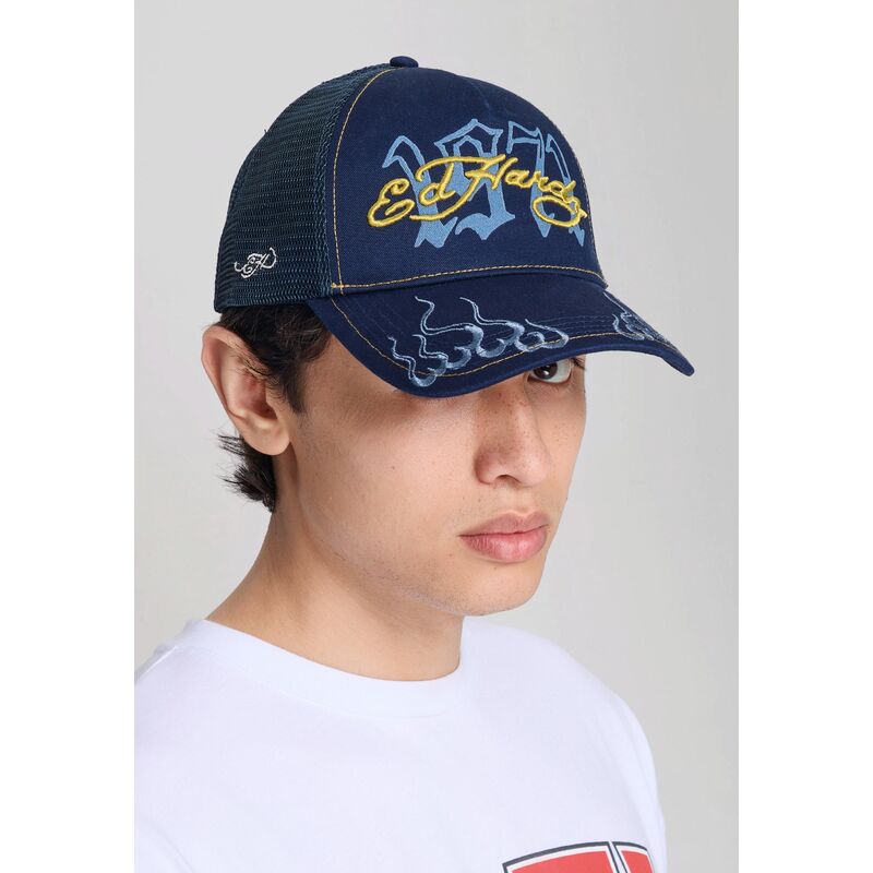 petten-gebogen-marineblauw-snapback-1971-van-ed-hardy