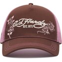 petten-gebogen-bruin-snapback-rosa-skull-and-roses-van-ed-hardy