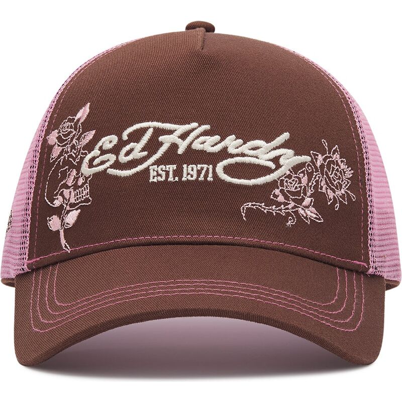 petten-gebogen-bruin-snapback-rosa-skull-and-roses-van-ed-hardy petten-gebogen-bruin-snapback-rosa-skull-and-roses-van-ed-hardy