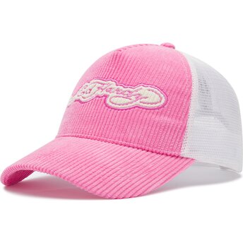 Petten gebogen roze snapback Embroidery Applique Cord van Ed Hardy