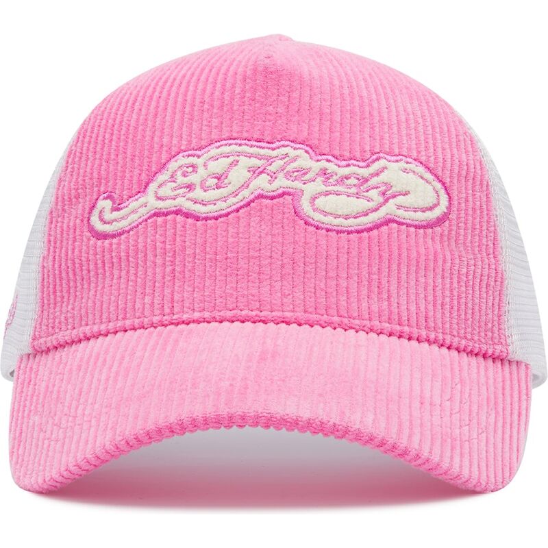 petten-gebogen-roze-snapback-embroidery-applique-cord-van-ed-hardy