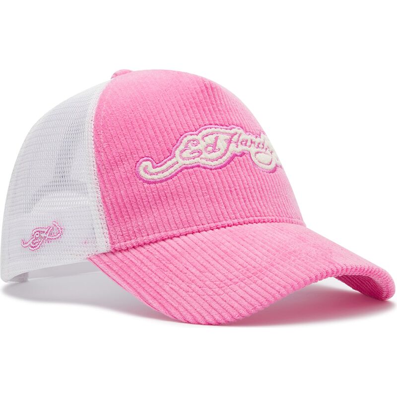 petten-gebogen-roze-snapback-embroidery-applique-cord-van-ed-hardy