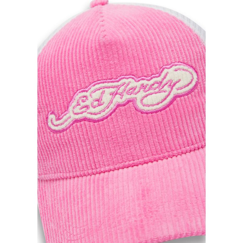 petten-gebogen-roze-snapback-embroidery-applique-cord-van-ed-hardy