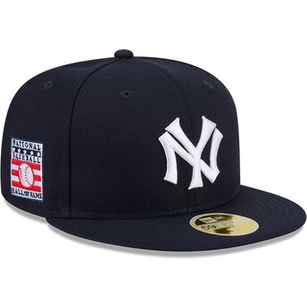 Petten plat marineblauw fitted 59FIFTY Hall Of Fame van New York Yankees MLB van New Era