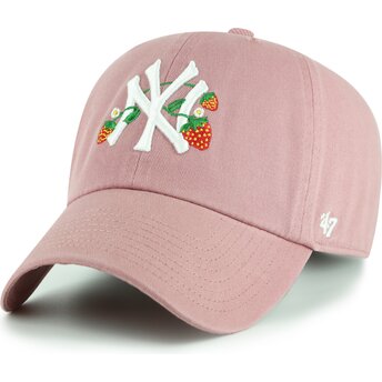 Petten gebogen roze verstelbaar voor kinderen Clean Up Icon Alt Strawberry van New York Yankees MLB van 47 Brand