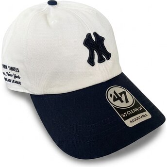 Petten gebogen beige verstelbaar Clean Up Contemporary Two Tone van New York Yankees MLB van 47 Brand