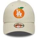 petten-gebogen-beige-verstelbaar-voor-kinderen-9forty-fruit-icon-orange-van-los-angeles-dodgers-mlb-van-new-era