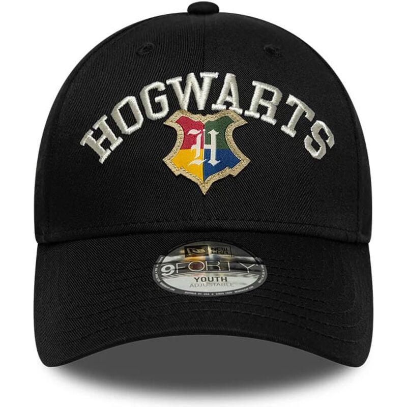 petten-gebogen-zwart-snapback-voor-kinderen-9forty-wordmark-van-hogwarts-harry-potter-van-new-era