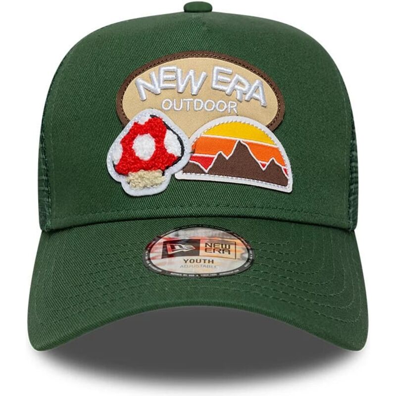 petten-gebogen-groen-snapback-voor-kinderen-a-frame-outdoor-van-new-era