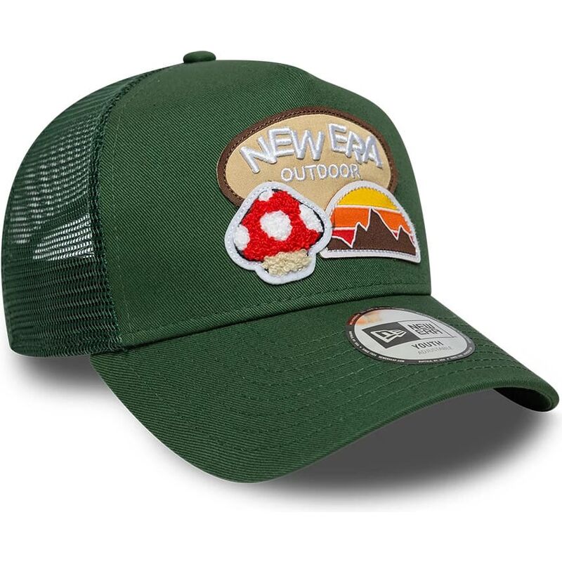 petten-gebogen-groen-snapback-voor-kinderen-a-frame-outdoor-van-new-era