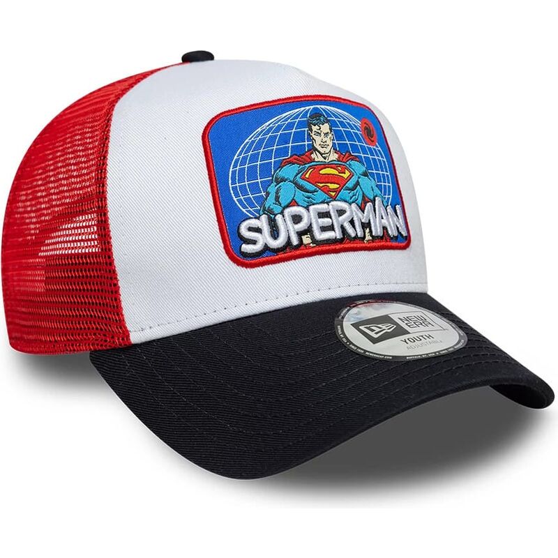 petten-gebogen-meerkleurig-snapback-voor-kinderen-a-frame-patch-van-superman-dc-comics-van-new-era