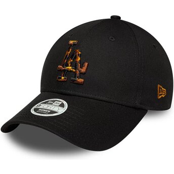 Petten gebogen zwart verstelbaar 9FORTY Tort Infill van Los Angeles Dodgers MLB van New Era