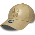 petten-gebogen-beige-verstelbaar-9forty-pu-pattern-van-new-york-yankees-mlb-van-new-era