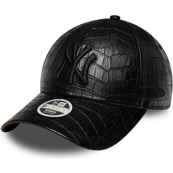 Petten gebogen zwart verstelbaar 9FORTY PU Pattern van New York Yankees MLB van New Era