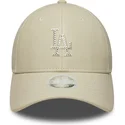 petten-gebogen-beige-snapback-9forty-m-crown-pu-diamante-van-los-angeles-dodgers-mlb-van-new-era
