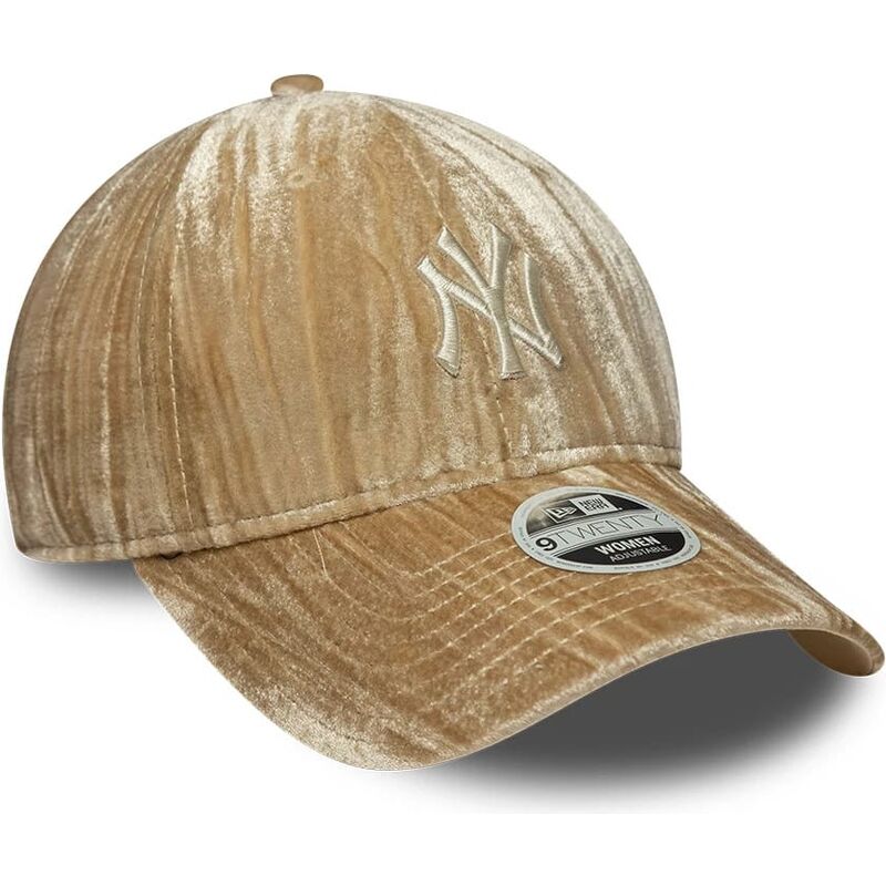petten-gebogen-beige-verstelbaar-9twenty-velour-van-new-york-yankees-mlb-van-new-era
